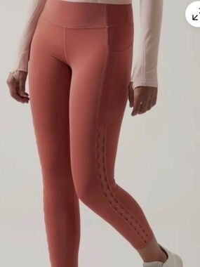 Athleta Ultimate Stash Craft 7/8 Tight XL Muted Red NWT